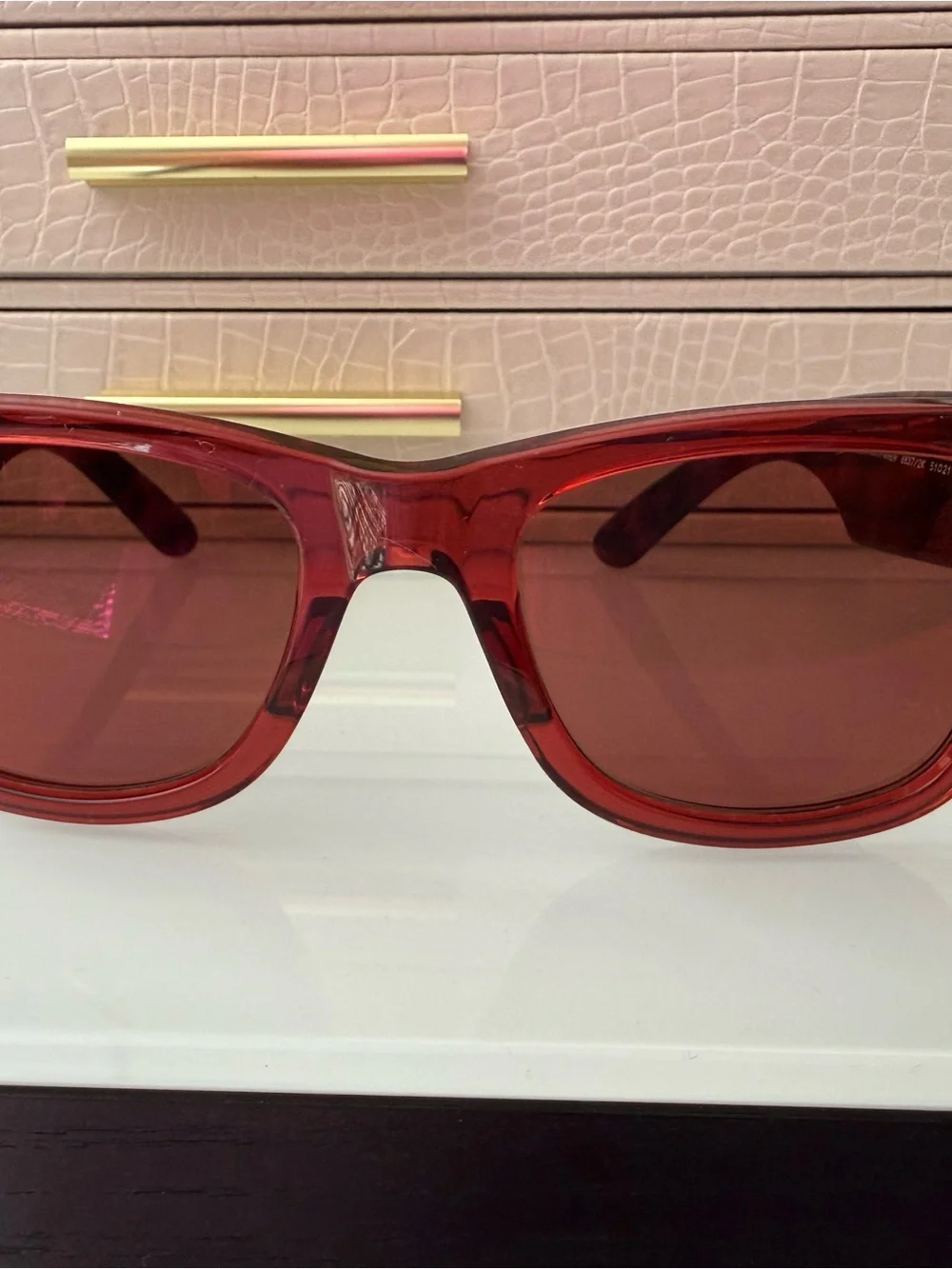 Ray-Ban Women's Red Transparent Square Sunglasses